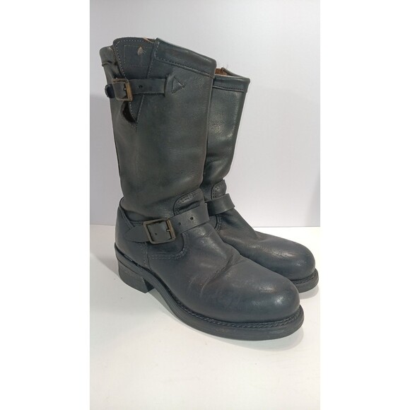Chippewa Engineer Boots Black Steel Toe Vibram Frye Men’s 6D  Women’s 8 Vintage - Picture 1 of 16